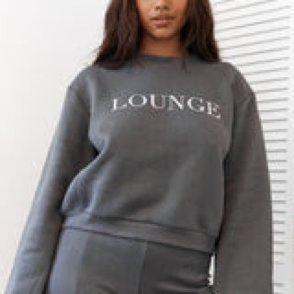 Lounge Wear Essentials Crop Sweater - Picture 2 of 5